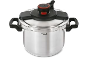 T-fal, Clipso, Pressure Cooker, Stainless Steel, 6 qt, Secure Locking System, One Hand System, Silver, Induction Safe, Pressu