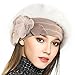 VECRY Women's 100% Wool Bucket Hat Felt Cloche Beret Dress Winter Beanie Hats (Angora-Cream)