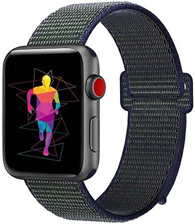 ONTUBE Soft Wristband Compatible for AppIe iWatch Bands Straps Series 5/4/3/2/1 (Watch Not Included) (38MM/40MM, Midnight Fog)
