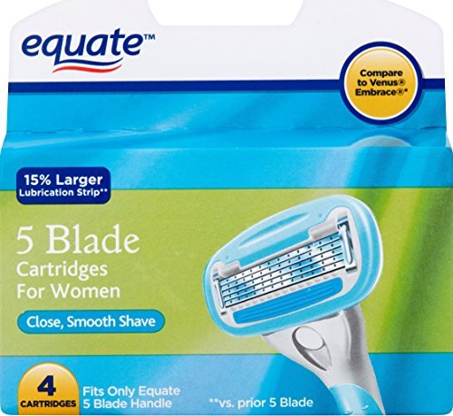 Equate 5-Blade Razor Cartridges - Compare to Venus Embrace (Pack of 4 Cartridges)