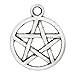 HOUSWEETY 50 Silver Tone Pentagram Charms Pendants 20x17mm