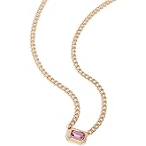 Zoe Chicco Women's 14k Gold Bezel Set Sapphire Necklace, Pink Sapphire, One Size