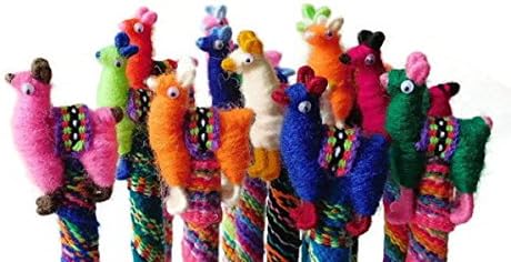 Three Writing Pens Llama Alpaca Doll Peru Set Mix Pack Artisan Made 001158