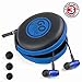 GOgroove AudiOHM RNF Durable Earbuds - Heavy Duty Headphones with Thick Aramid Fiber Reinforced Cable, in-Line Microphone, in-Ear Noise Isolation & Rugged Metal Driver Housing (Cobalt Blue)