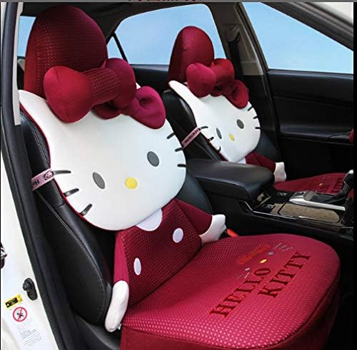 SUIZNS Car Seat Cushion, A Generation Of Ice Silk Hello Kitty Cartoon Cat Four Seasons Universal A