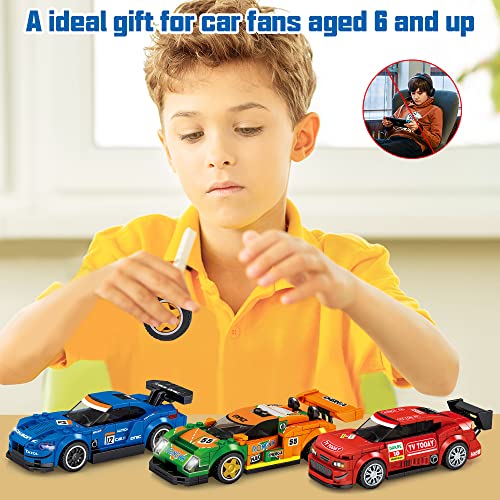 VATOS Speed Champions Racing Car Building Set 814pcs 4 Pack Vehicle