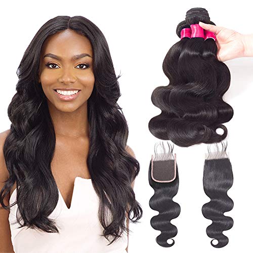 VRVOGUE-Brazilian-Body-Wave-20-22-24-Human-Hair-Bundle-with-18-Clsoure-Lace-4x4-Free-Part-Natural-Black-330gLot-130-Density-100-Unprocessed-Brazilian-Virgin-Human-Weave-Hair-Bundles