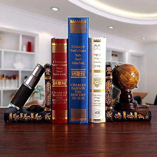 MQW American Style Resin Globe Instrument Bookend Magazine Shelf Living Room TV Cabinet Bedroom Hotel Cafe Bookstore Desktop Decoration 26 9 15CM Delicate and Beautiful