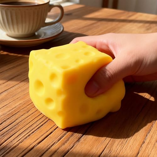 Cheese Squishy Soft Novelty Squeeze Squishies Toy Sensory Gift Cheese Cubes Fidget Toys for Adults Boys Girls Children