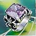 BOHO Jewelry Men's Crystal Vintage Stainelss Steel Elegant Cz Ring Black Silver 11