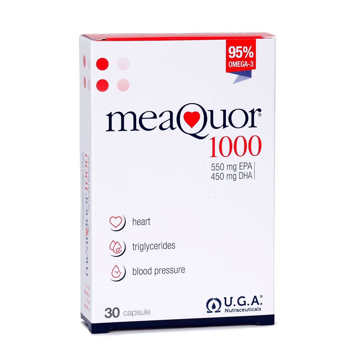 Meaquor 1000 Omega 3 Fish Oil Capsules IFOS Certified - Omega3 1000mg Supplement with EPA and DHA - No Aftertaste (30 Softgel Caps)