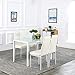 Bonnlo Dining Table with Chairs Dining Set for 4 Kitchen Dining Room Table and 4 Chairs White Glass Dining Table with PU Leather Chairs,White