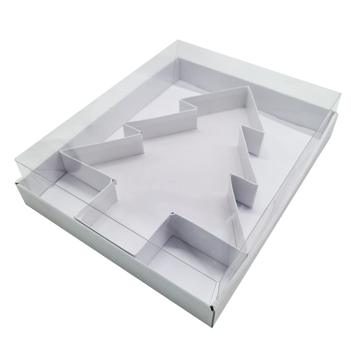 30.5cm Fillable Cardboard Christmas Tree Paper Mache Shaped Box Clear Cover Sweets Charcuterie Grazing Packaging (Tree) — image 1