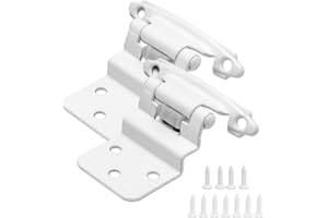 DONANIM 3/8 Inch Inset Cabinet Hinges White, 50 Pack (25 Pairs) Self Closing Hinges for Cabinets Doors, Kitchen Cabinet Door Hinge Hardware