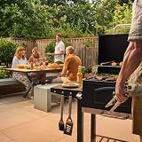 VonHaus Charcoal BBQ XL Portable Grill Smoker with Wheels & Shelves view 10