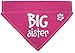Pavilion Gift Company Big Sister Pink Paw Print Large Dog Slip on The Collar Bandanna