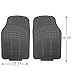 OxGord 3pc Full Set Ridged Rubber Floor Mats, Universal Fit Mat for SUVs Vans- Front Rear, Driver Passenger Seat, Rear Runner, and Trunk Liner, Gray