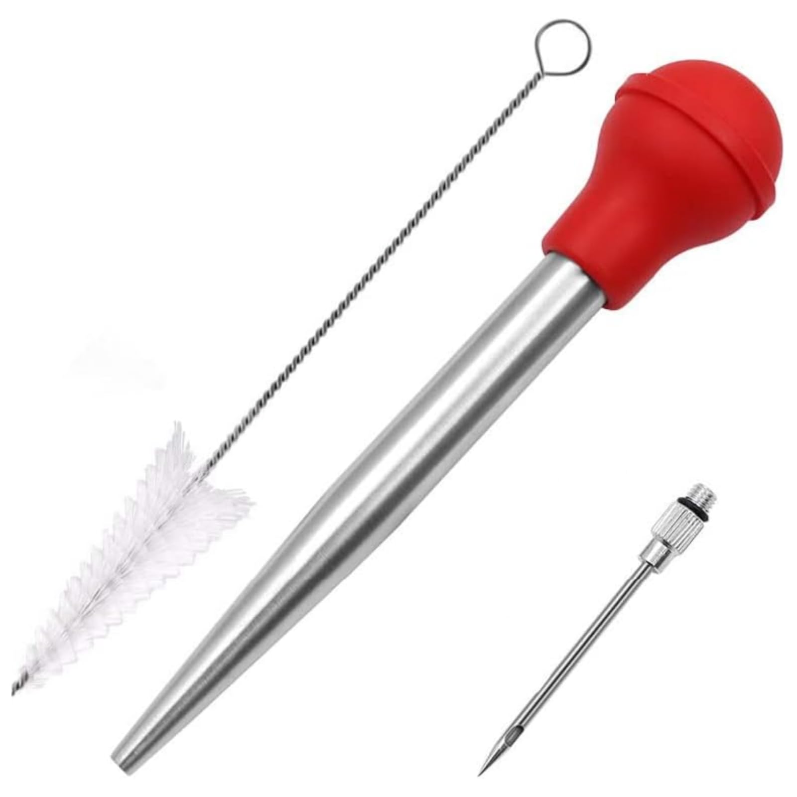 TOPINCN Turkey Baster, Condiment Pump Stainless Steel Marinade Tool Flavour Seasoning Injector Heat Resistant Meat Baster Syringe