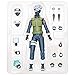 Siyushop Naruto Shippuden Hatake Kakashi Action Figure - Includes Weapons and Replaceable Hands - High 16CM