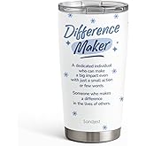 SANDJEST Inspiration Tumbler 20oz, Stainless Steel Travel Cup with Lid, Difference Maker Insulated Coffee Mug, Inspiration Gifts for Women Girls Friends Sisters on Birthday Christmas Valentine
