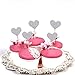 Sincerely gift 36pcs Heart Cupcake Toppers Twinkle Silver Snacks Decor DIY Mini Glitter Birthday Cake Decoration Picks Wedding Bridal Baby Shower Party Suplliers