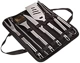 Home-Complete BBQ Grill Tool Set- Stainless Steel Barbecue Grilling Accessories with 7 Utensils and Carrying Case, Includes Spatula, Tongs, Knife