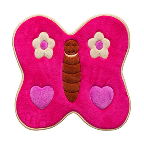 ZaH Cartoon Doormat Bedroom Carpet Living Dining Bathroom Door Mat Kitchen Mat Floor Mats for Girls Boys Baby (2 x 2), Butterfly