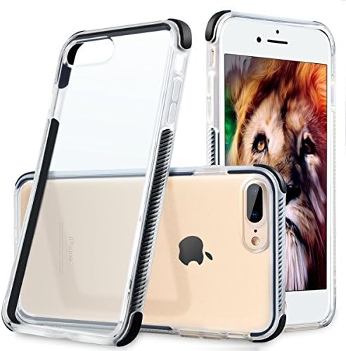 Mugoo iPhone 7 Plus Case, iPhone 8 Plus Protective Slim Cover TPU &amp; TPE iPhone Clear Case Cover Anti-Scratch Anti-Shock Case for Apple iPhone 7 Plus/ iPhone 8 Plus(Black)