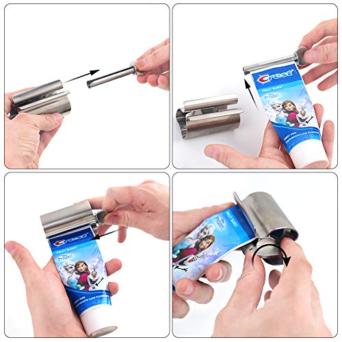 LOVEINUSA 3PCS Toothpaste Tube Squeezers,Stainless Steel Toothpaste Squeezer Tube Squeezer Toothpaste Roller for Extruding Toothpaste Facial Washing Milk Tomato Sauce and Other Tubular Items