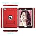 iPad Mini 5 Case, iPad Mini 4 Case, Hybrid Three Layer Armor Shockproof Rugged Drop Protection Cover Case Built with Kickstand for iPad Mini 4/5 7.9 Inch (Red+Black)