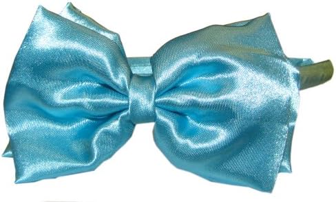 A Girl Company Satin Headband with Attached Layered Hair Bow (Turquoise)