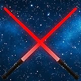 HOTBEST 2 Pack Light Saber, 2-in-1 Retractable 7