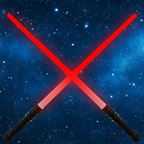 HOTBEST 2 Pack Light Saber, 2-in-1 Retractable 7
