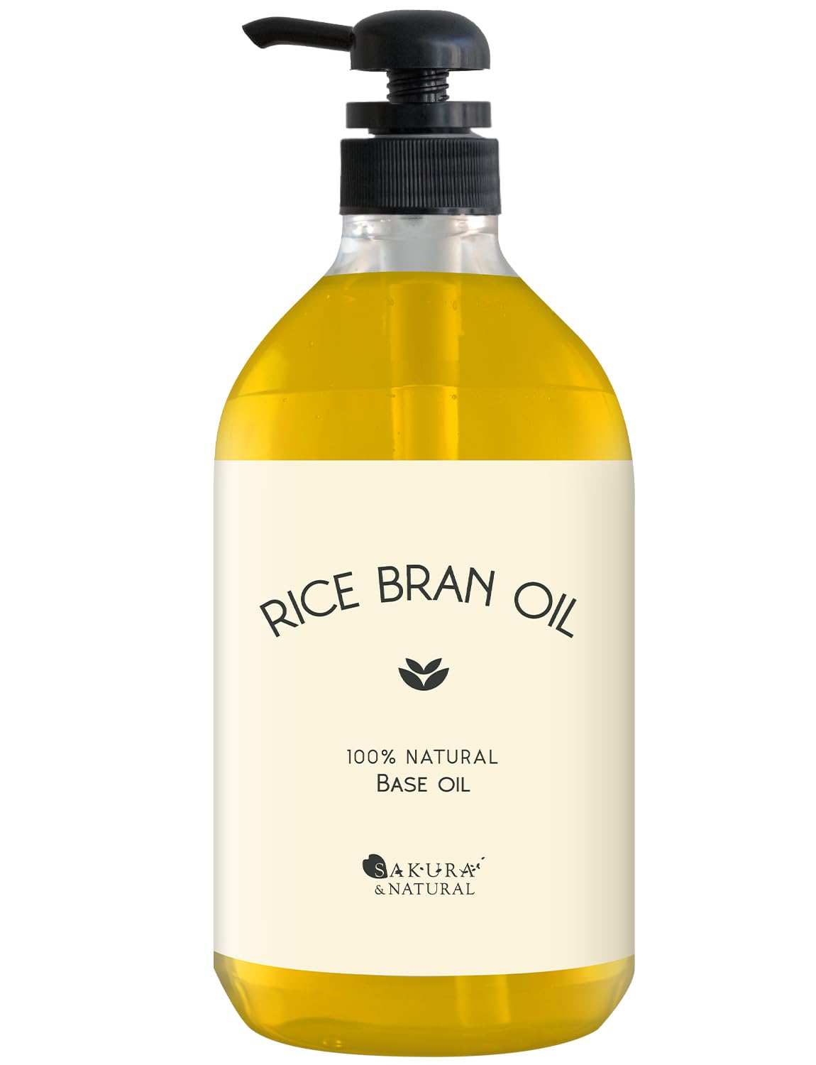SAKURA&NATURAL ライスブランオイル 1000mL 天然100% マッサージオイル 1L 無添加 ボディオイル クレンジングオイル 大容量 業務用 保湿 マッサージ 無香料 ボタニカル 米油 米ぬか キャリアオイル ボディ用商品画像