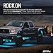 OPT7 Aura 4pc RGB LED Rock Lights w/soundsync Bluetooth App Control - Dimmer Strobe Fade IP67 Waterproof pods for Offroad, Crawling, Climbing