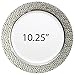 Royalty Settings Hammered Collection Plastic Plates, Disposable Wedding Dinnerware, Set of 40 Elegant Hammered Designed Plates, White/Silver, 7.5