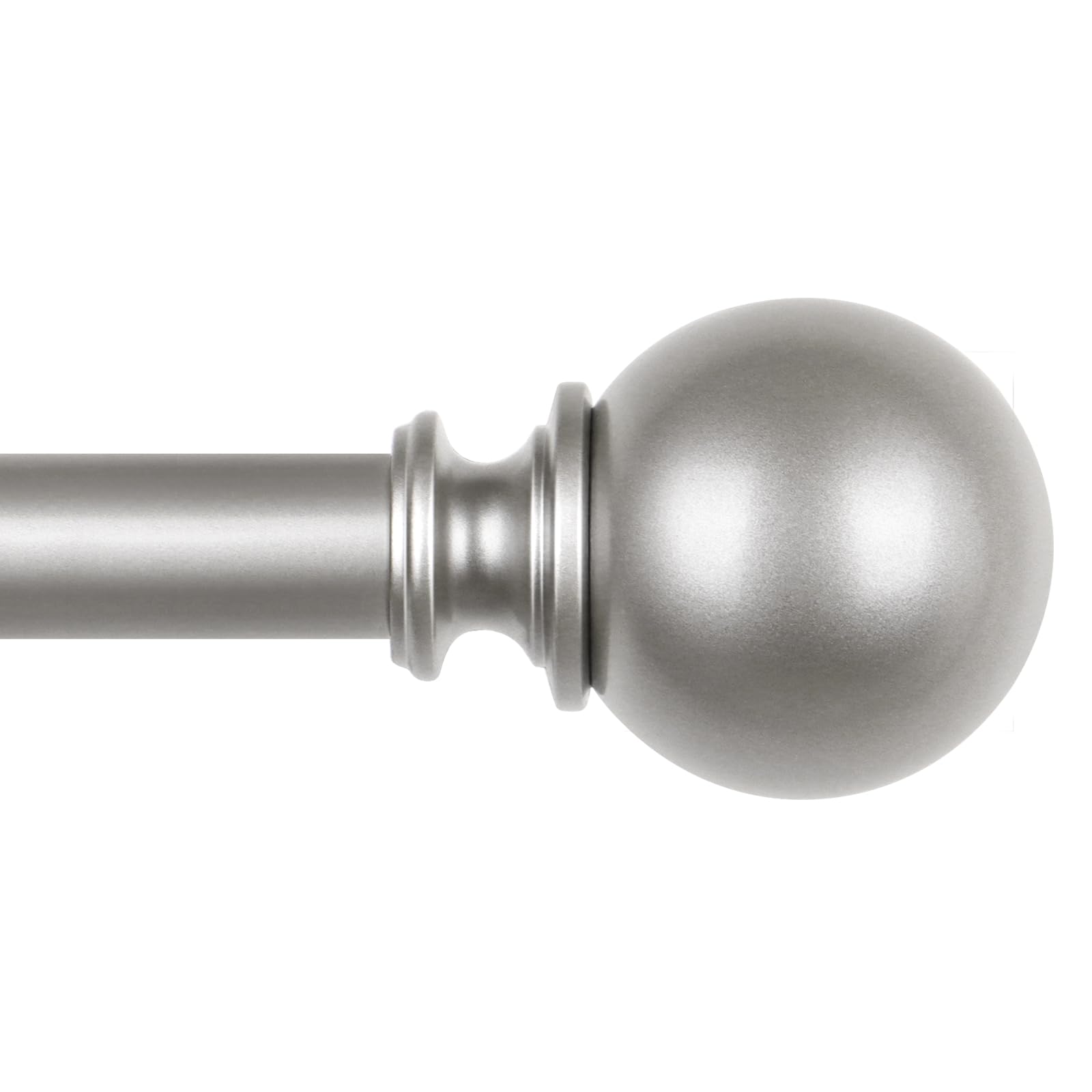 Photo 1 of KAMANINA Curtain Rods 32 to 58 Inches (2.6-4.8ft), Antique Silver Single Curtain Rod for Windows, 7/8 Inch Decorative Drapery Rod with Round Finials