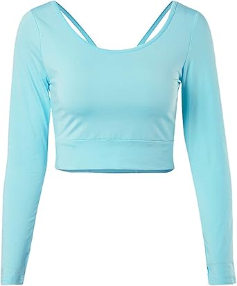 long sleeve crop top workout shirts
