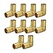 Supply Giant QYMO0100-10 PEX 90 Degree Elbow Barb Pipe Fitting, 1 Inch, Brass (pack of 10)
