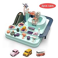 Volwco Smart Wheels Park and Learn Deluxe Garage - Mini Pull Back Car Toys,2019 New Concept Car Big Adventure Track Toy for Kids Toddlers Boys and Girls from 3 Age