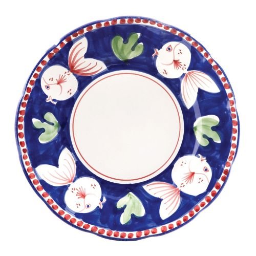 Vietri Fish Plates. VIETRI Melamine Lastra Fish Aqua Dinner Plate.