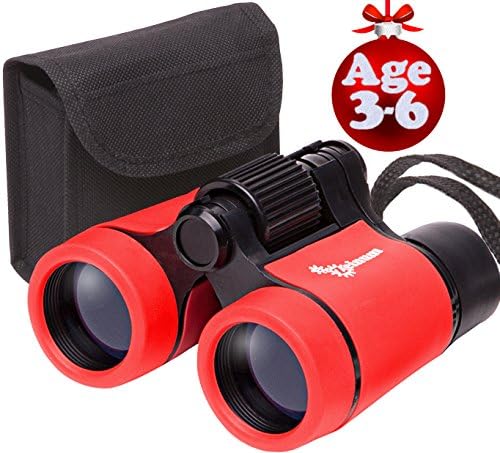 Toy Binoculars for Kids and Toddlers | Christmas or Birthday STEM Gift for Baby Boys Girls and Twins | Great for Party Pretend Play Outdoors and Travel Trips | Best for 3 to 6 yr | Small and Compact