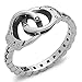 Silver Phantom Jewelry Handcuff Ring with Chain Band in 925 Sterling Silver (Size 7)
