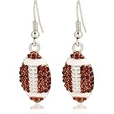 Classic Baseball Cubic Zirconia Basketball Volleyball Football Soccer Sports Earrings Stud Posts Ideal Present for Women Girls Men Boys