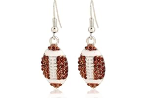 TENGHONG2021 Classic Baseball Cubic Zirconia Basketball Volleyball Football Soccer Sports Earrings Stud Posts Ideal Present for Women Girls Men Boys