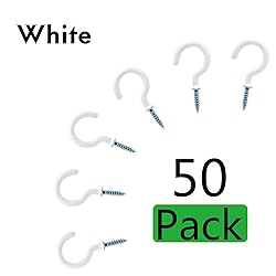 PHITUODA 50Pcs 1-1/4 Inch Cup Hooks Ceiling