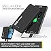 Black Mini Portable Charger - 6,000mAh External Battery Pack - Ultra Slim and Light with Built-in AC Plug and Micro USB Cable - Charges iPhone, Android and More - Pocket Juice by Tzumi