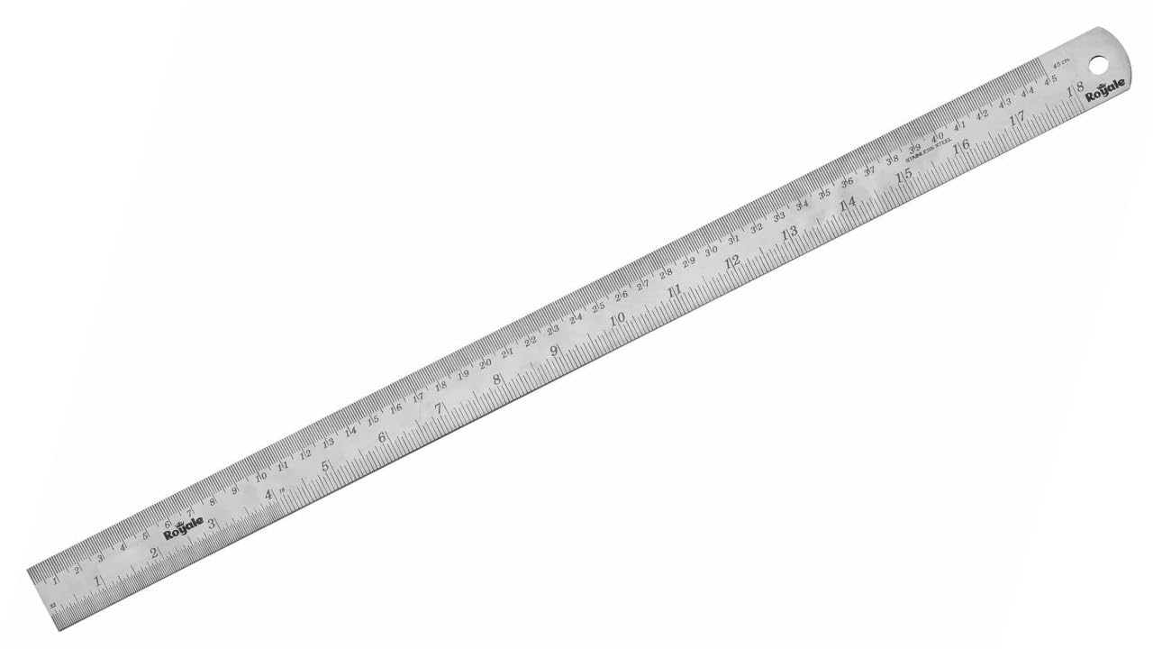 AARNAV Stainless Steel Metal Shatterproof Straight Edge Metric Ruler Ideal for Sewing 15cm, 30cm, 45cm Metal Rulers (45cm SS Ruler)