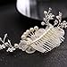 Infasea Rhinestone Flower Hair Clip Crystal Wedding Brides Leaves Hair Comb Pins Pieces Accessories