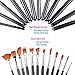 Paint Brush Set, 12Pcs Professional Paint Brushes for Acrylic Painting, Water Color Paintbrushes for Kids, Easter Egg Painting Brush, Halloween Face Paint Brush, Fan Round Pointed Tip Brush - Black